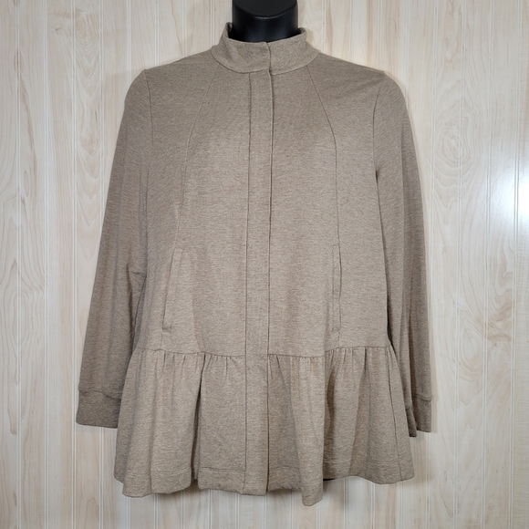 CAbi Weekend Topper Lightweight Tan Jacket Sz Lg - Picture 2 of 6